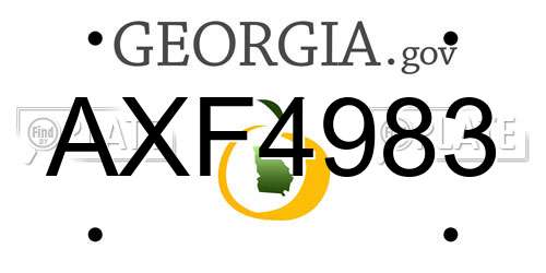 AXF4983 Georgia License Plate