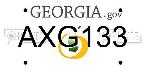 AXG133 Georgia License Plate