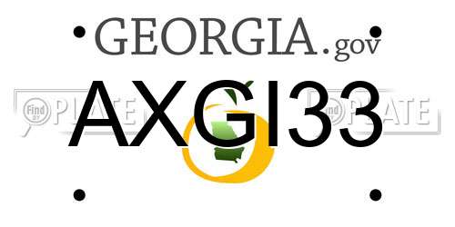 AXGI33 Georgia License Plate