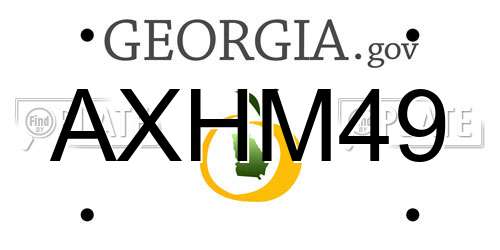 AXHM49 Georgia License Plate