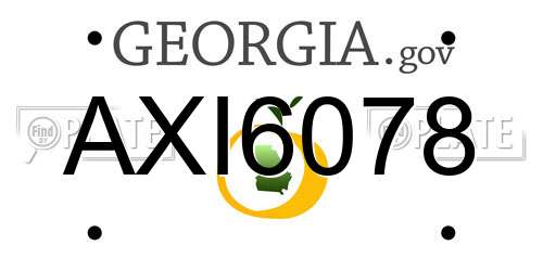 AXI6078 Georgia License Plate
