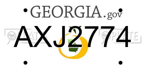 AXJ2774 Georgia License Plate