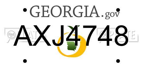 AXJ4748 Georgia License Plate
