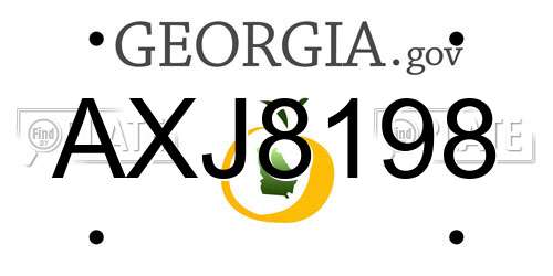 AXJ8198 Georgia License Plate