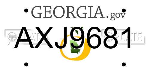 AXJ9681 Georgia License Plate
