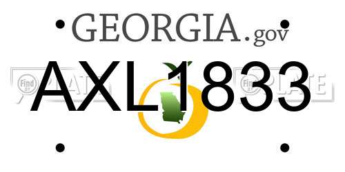 AXL1833 Georgia License Plate