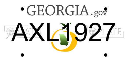 AXL1927 Georgia License Plate