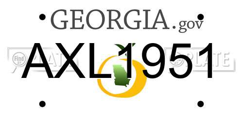AXL1951 Georgia License Plate