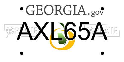 AXL65A Georgia License Plate