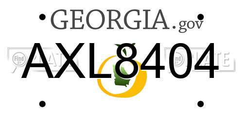 AXL8404 Georgia License Plate
