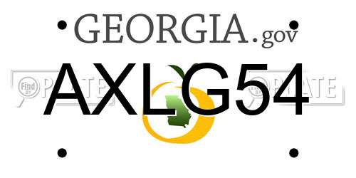 AXLG54 Georgia License Plate