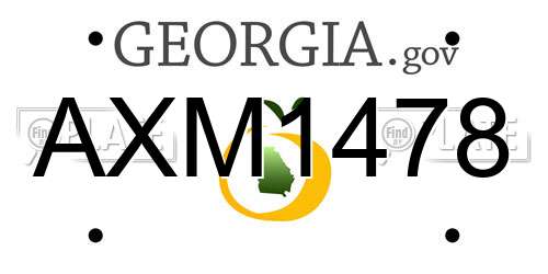 AXM1478 Georgia License Plate