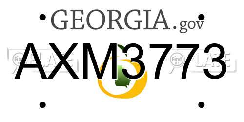 AXM3773 Georgia License Plate