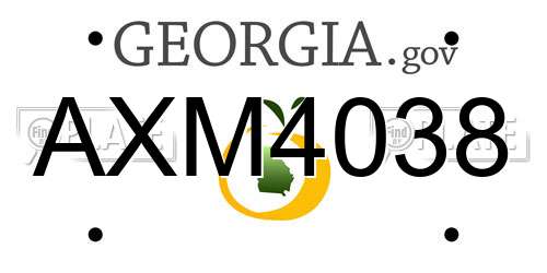 AXM4038 Georgia License Plate