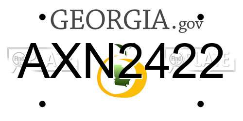 AXN2422 Georgia License Plate