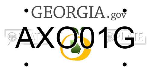 AXO01G Georgia License Plate