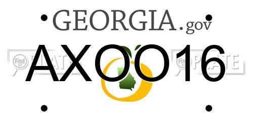 AXOO16 Georgia License Plate