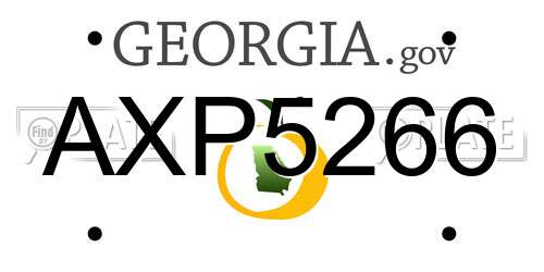 AXP5266 Georgia License Plate