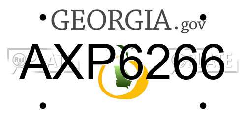 AXP6266 Georgia License Plate