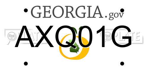 AXQ01G Georgia License Plate