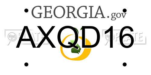 AXQD16 Georgia License Plate