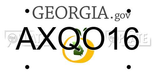 AXQO16 Georgia License Plate