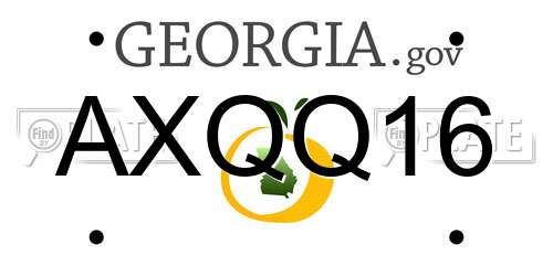 AXQQ16 Georgia License Plate