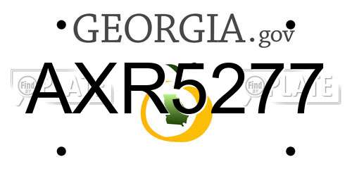AXR5277 Georgia License Plate