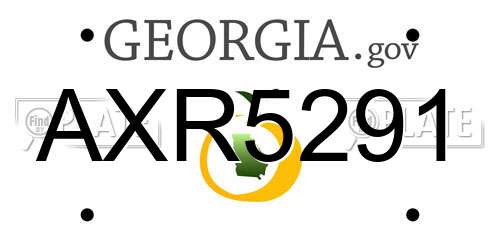 AXR5291 Georgia License Plate