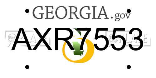 AXR7553 Georgia License Plate