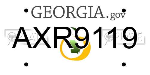 AXR9119 Georgia License Plate
