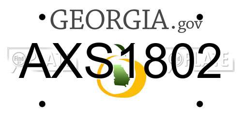 AXS1802 Georgia License Plate