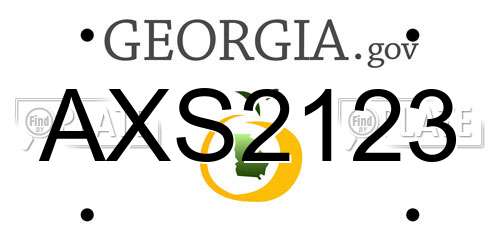 AXS2123 Georgia License Plate