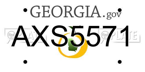 AXS5571 Georgia License Plate