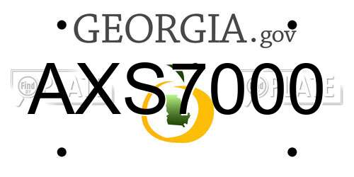 AXS7000 Georgia License Plate
