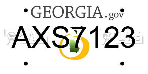 AXS7123 Georgia License Plate