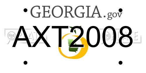 AXT2008 Georgia License Plate