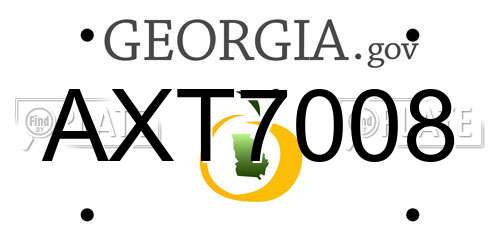 AXT7008 Georgia License Plate