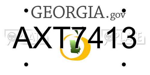 AXT7413 Georgia License Plate