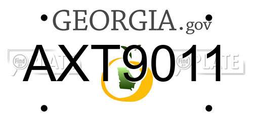 AXT9011 Georgia License Plate