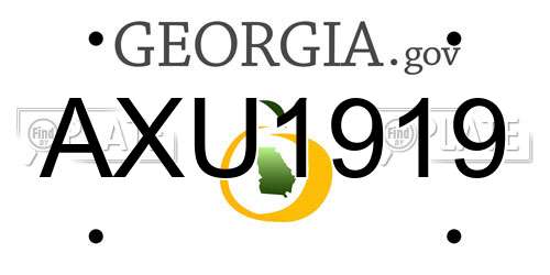 AXU1919 Georgia License Plate