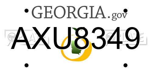 AXU8349 Georgia License Plate