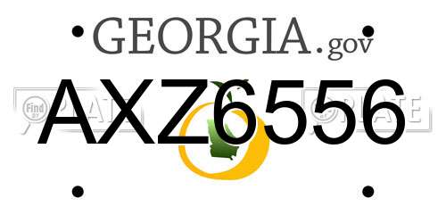 AXZ6556 Georgia License Plate
