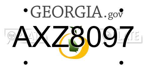 AXZ8097 Georgia License Plate