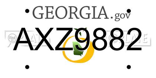 AXZ9882 Georgia License Plate
