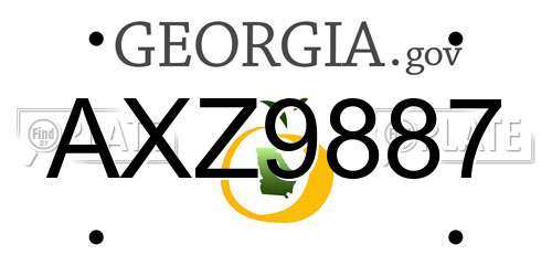 AXZ9887 Georgia License Plate