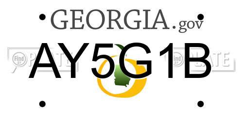 AY5G1B Georgia License Plate