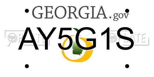 AY5G1S Georgia License Plate