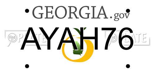 AYAH76 Georgia License Plate
