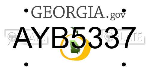AYB5337 Georgia License Plate